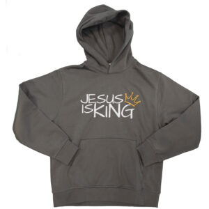jesus is king gray hoody white frontjpg