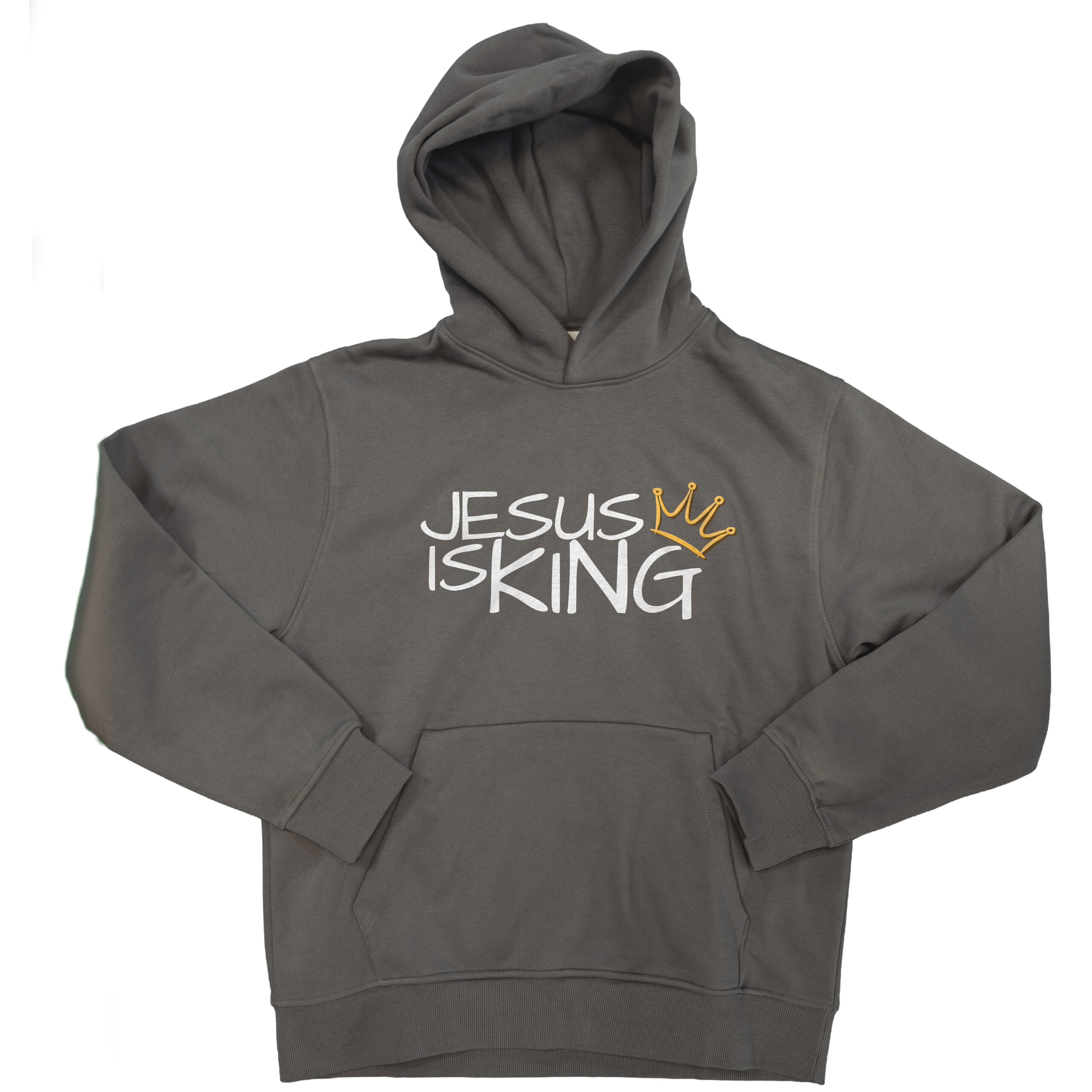 jesus is king gray hoody white frontjpg