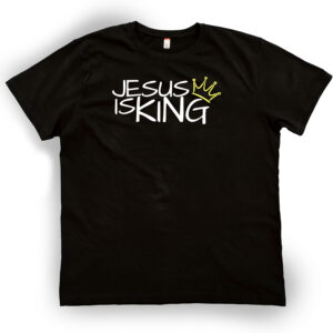jesus is king t black shirt white front